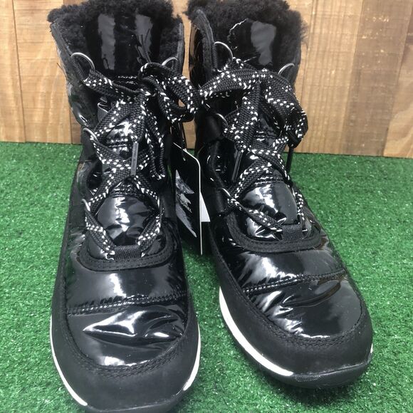 NEW Sorel Whitney Short Lace Patent Black Boots LL3433-010 Women's7.5Waterproof - Picture 4 of 14